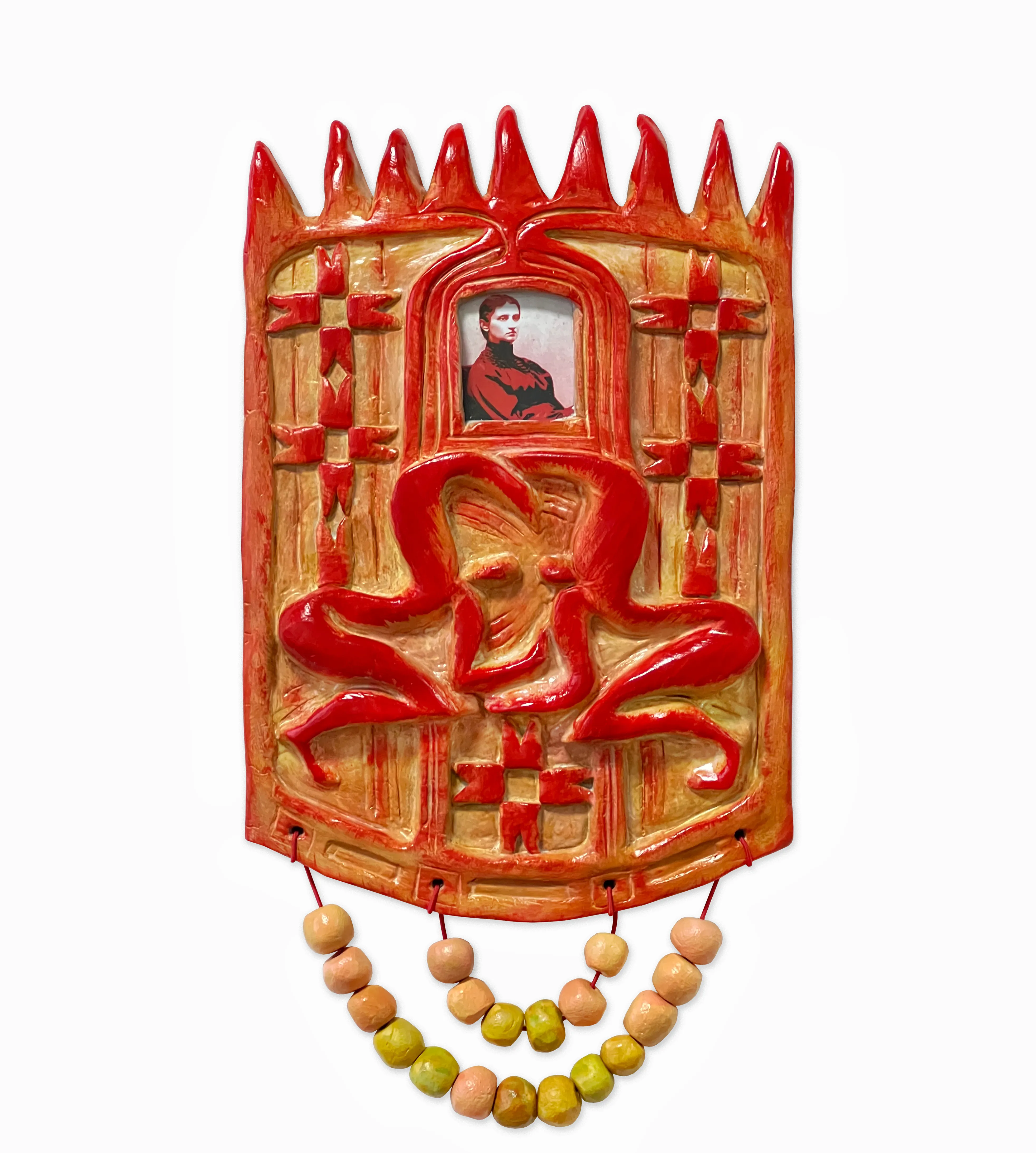 Image of From strength to memory. Kobylianska by Liza Obukhovska, size: 20x29,5cm, made of Modelling, clay, acrylic, varnish, Sculpture medium, from Khmelnytskyi, priced at $500