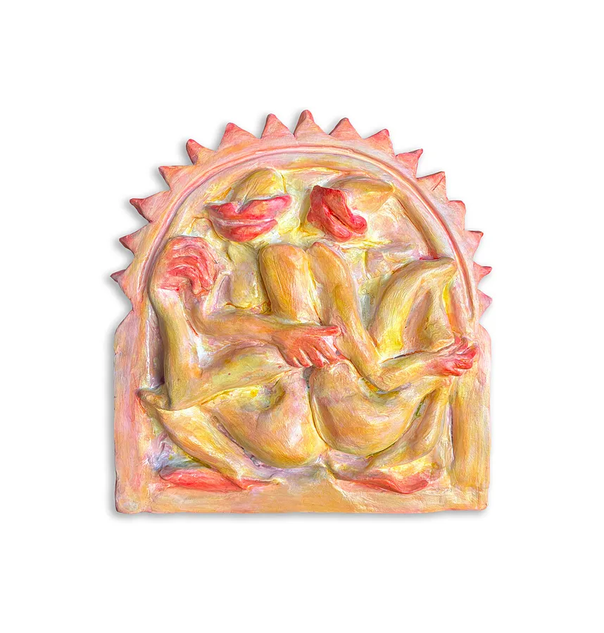 Image of Twins by Liza Obukhovska, size: 18х18cm, made of Modelling, clay, acrylic, varnish, Sculpture medium, from Khmelnytskyi, priced at $300