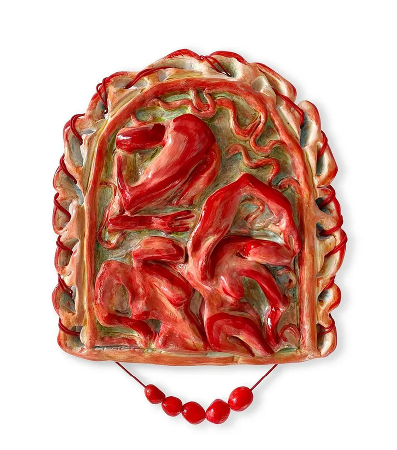 Image of Solstice  by Liza Obukhovska, size: 25x23, made of Modelling, clay, acrylic, varnish, Sculpture medium, from Khmelnytskyi, priced at $500